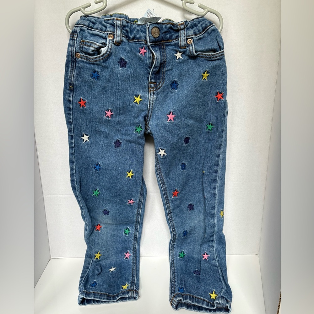 Boden Girls Jeans – Size 7Y (122 cm) – Rainbow Star Embroidery 🌈⭐